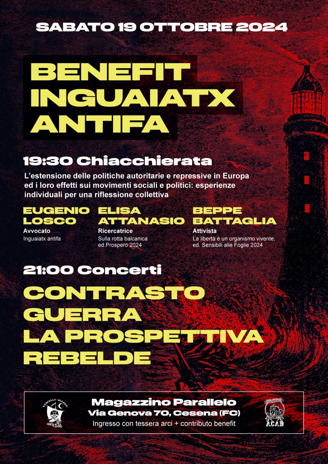 Cesena: benefit inguaiatx Antifa